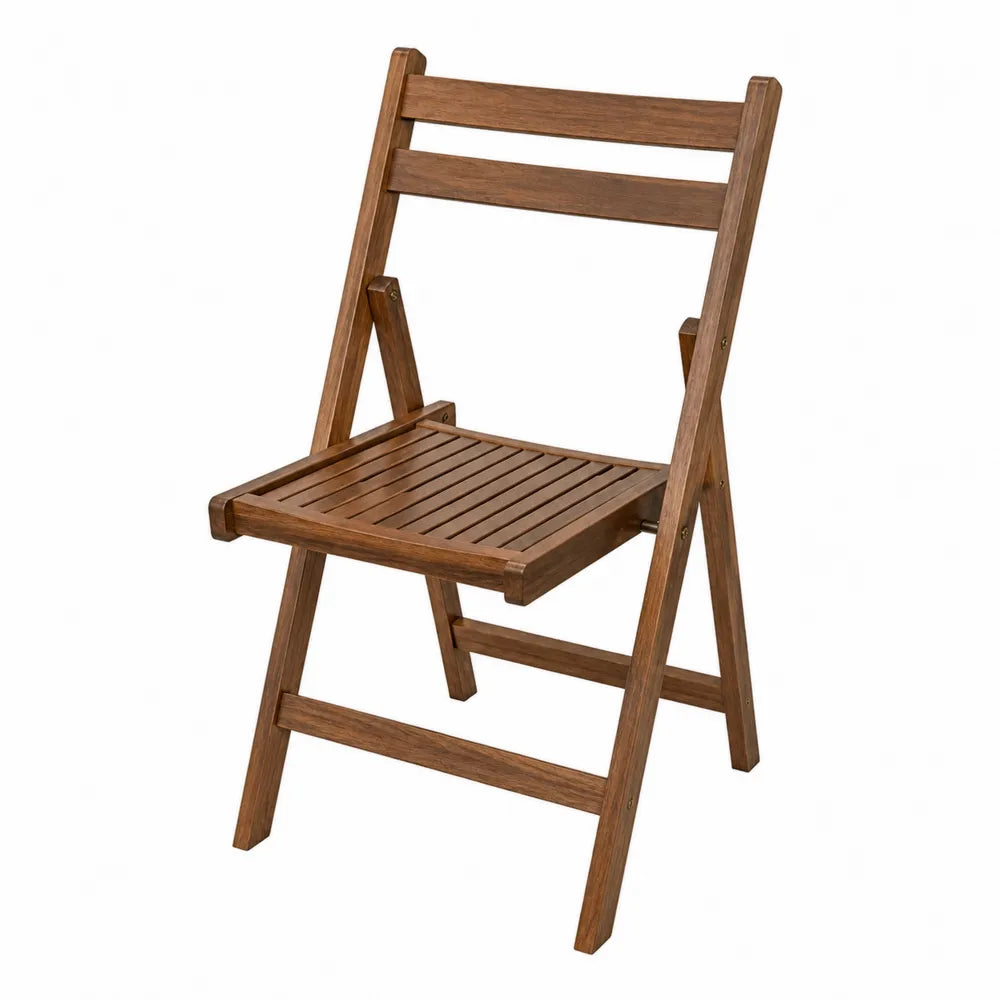 Chaise pliante de jardin à lattes en acacia massif brun naturel 48 x 60 x 88 cm